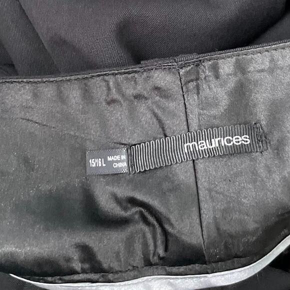 Maurices Trousers Size 15 16 Long Black Wide Leg Flare Pants Y2K Office Goth - Picture 7 of 12